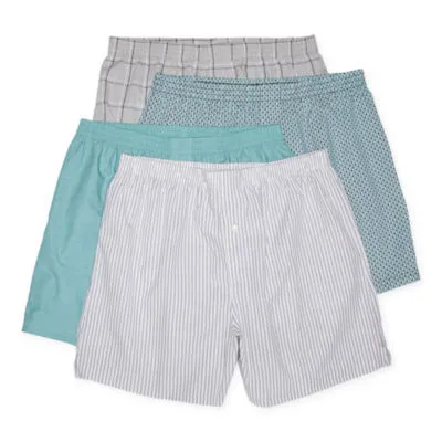 Stafford Woven Mens 4 Pack Boxers