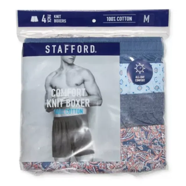 Stafford Knit Mens 4 Pack Boxers