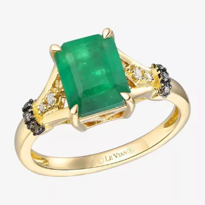 Le Vian Grand Sample Sale® Ring featuring 2 cts.Emerald, 1/20 cts. Nude Diamonds™ , Chocolate Diamonds®  set 14K Honey Gold™