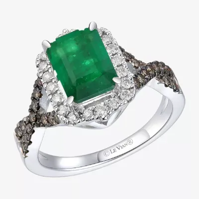 Le Vian® Grand Sample Sale™ Ring featuring 1  1/2 CT. Emerald 1/4 CT. Nude Diamonds™ 1/4 CT. Chocolate Diamonds® set in 14K Vanilla Gold