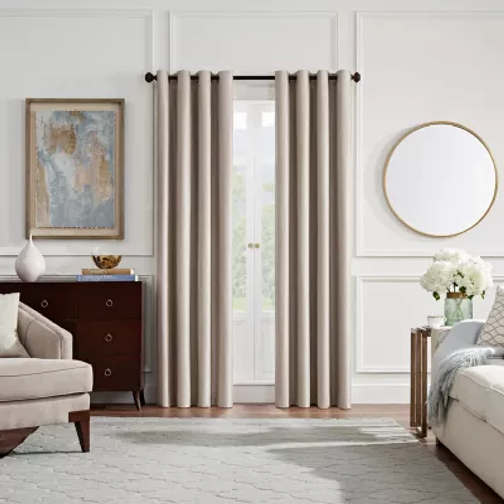 Eclipse Shimmer Energy Saving Blackout Grommet Top Single Curtain Panel