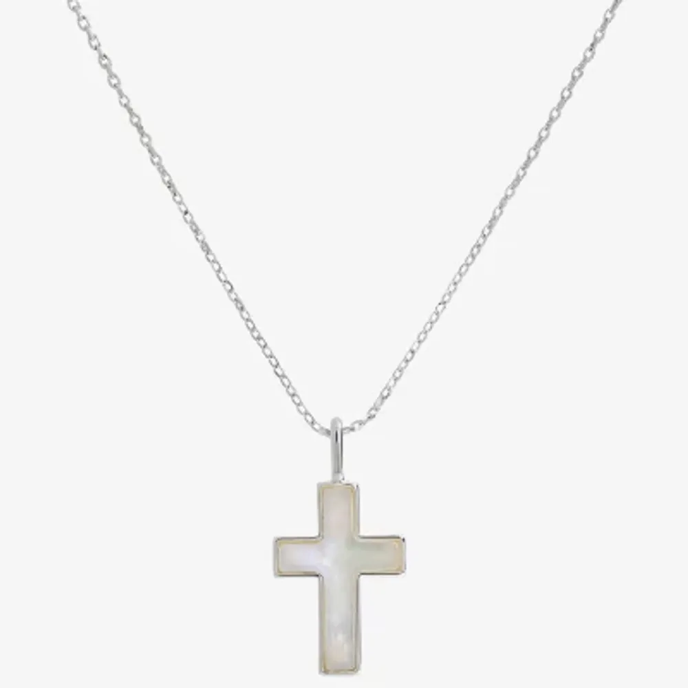 Mens Sterling Silver Cross Pendant Necklace - JCPenney