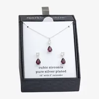 Sparkle Allure 2-pc. Cubic Zirconia Pure Silver Over Brass Pear Jewelry Set