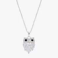 Sparkle Allure Womens Cubic Zirconia Pure Silver Over Brass 16 Inch Pendant Necklace