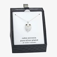 Sparkle Allure Womens Cubic Zirconia Pure Silver Over Brass 16 Inch Pendant Necklace