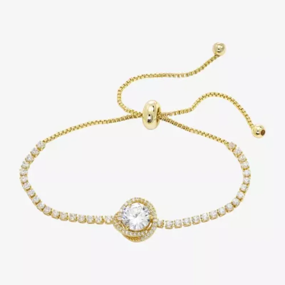 Sparkle Allure Cubic Zirconia 14K Gold Over Brass Tennis Bracelet