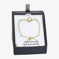 Sparkle Allure Cubic Zirconia 14K Gold Over Brass Tennis Bracelet