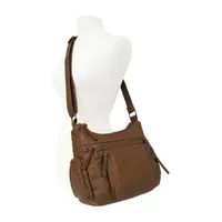 Bueno of California Elephant Large Washed Hobo Crossbody Bag