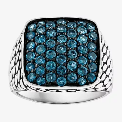 Effy  Mens Genuine Blue Topaz Sterling Silver Fashion Ring