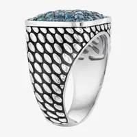 Effy  Mens Genuine Blue Topaz Sterling Silver Fashion Ring