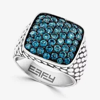 Effy  Mens Genuine Blue Topaz Sterling Silver Fashion Ring