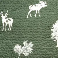 Linery Deers Trees Reversible Quilt Set