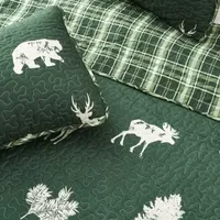 Linery Deers Trees Reversible Quilt Set