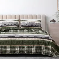 Linery Mountainscape Reversible Quilt Set
