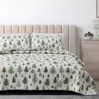 Linery Lodge Trees Reversible Quilt Set