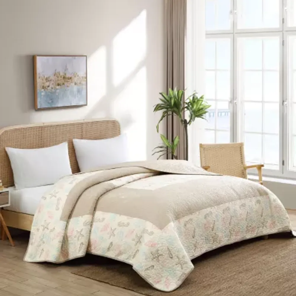 Beatrice Home Fashions Fine Shells Embroidered Bedspread