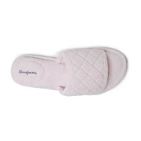 Dearfoams Beatrice Quilted Terry Womens Slip-On Slippers