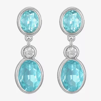 Monet Jewelry Glass Oval Drop Earrings