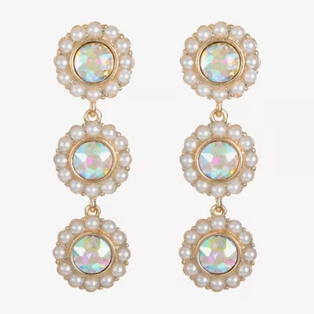 Monet Jewelry Simulated Pearl Round Drop Earrings