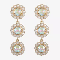 Monet Jewelry Simulated Pearl Round Drop Earrings