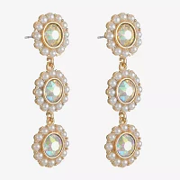 Monet Jewelry Simulated Pearl Round Drop Earrings