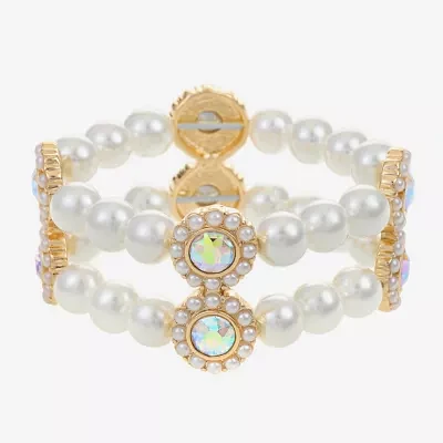 Monet Jewelry Simulated Pearl Round Stretch Bracelet