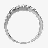 Womens 1/10 CT. T.W. Natural White Diamond Sterling Silver Cocktail Ring