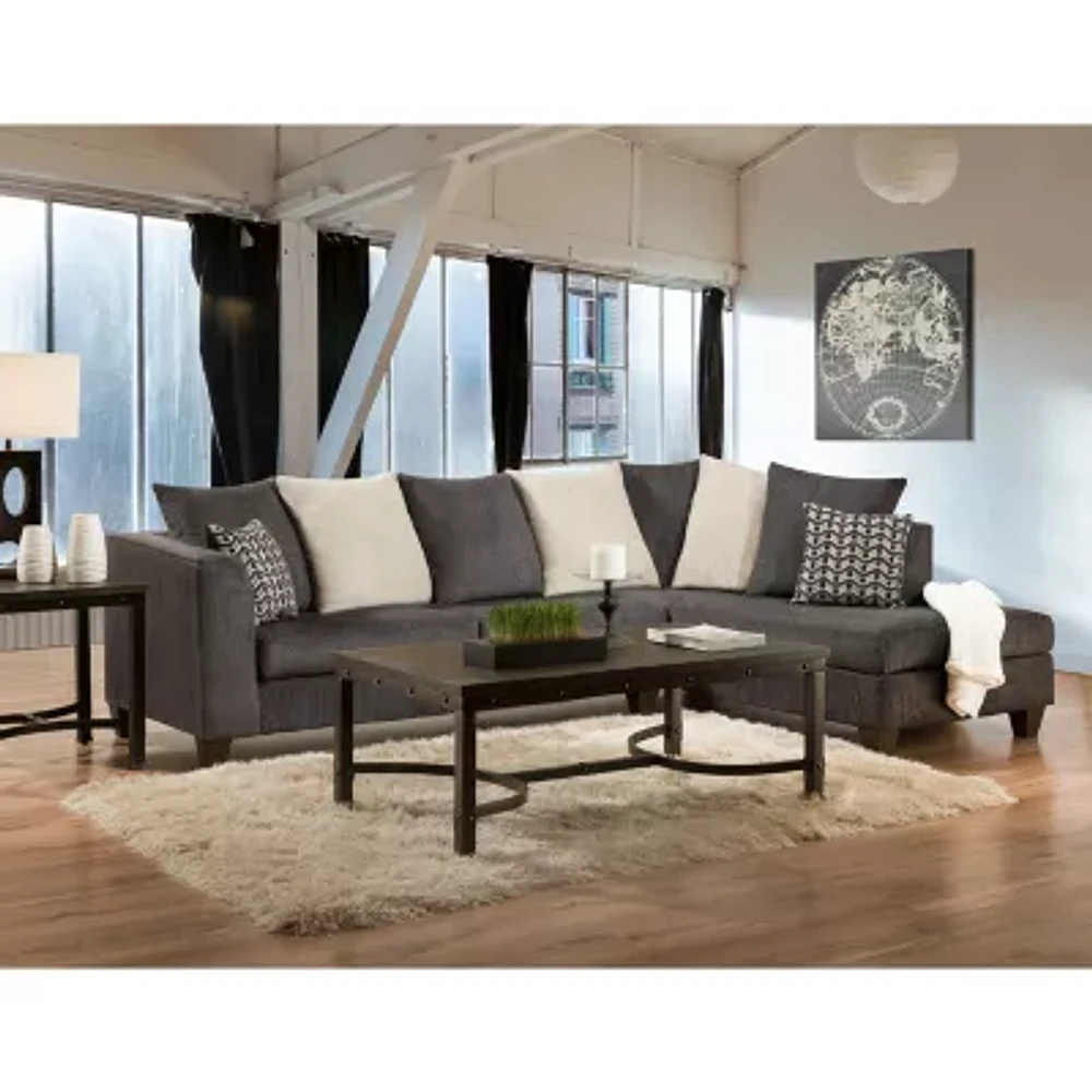 Covington 2-Piece Chenille Left-Arm Sofa Sectional with Chaise
