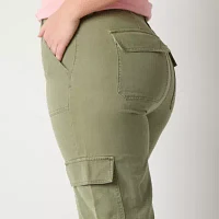 a.n.a Womens High Rise Straight Cargo Pant-Plus