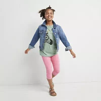 Arizona Little & Big Girls Denim Lightweight Jacket