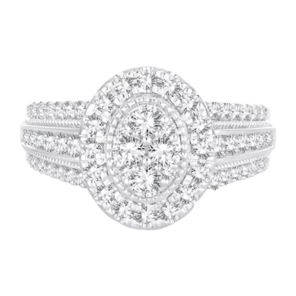 FINE JEWELRY DiamonArt® Womens CT. T.W. White Cubic Zirconia Sterling  Silver Engagement Ring | MainPlace Mall