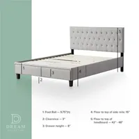 The Dream Collection by Lucid® Upholstered Storage Bed