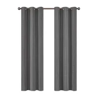 Eclipse Ronneby Stripe Blackout Grommet Top Single Curtain Panel