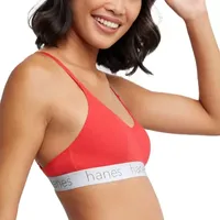 Hanes Originals Ultimate Stretch Cotton Women's Triangle Bralette, 2-Pack DHO101