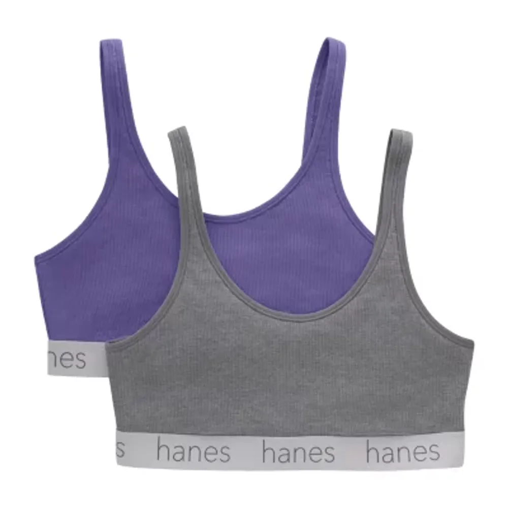 Hanes Womens Scoopneck Bralette Pack, Low-Impact Bra, Cooling