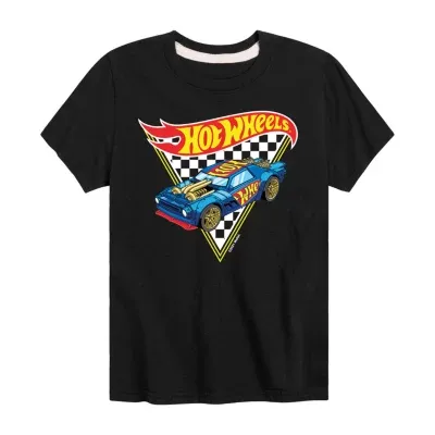 Little & Big Boys Crew Neck Short Sleeve Hot Wheels Graphic T-Shirt