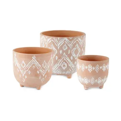 Distant Lands Footed Terra Cotta Planters