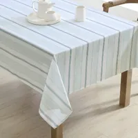 Laura Ashley Easy Care Tablecloth - Teal Stripe