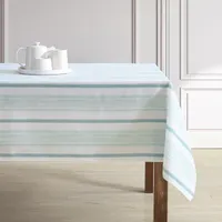 Laura Ashley Easy Care Tablecloth - Teal Stripe