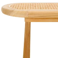 Anikka Wooden Rattan Bench