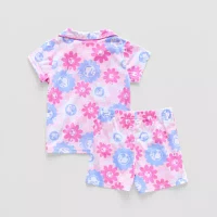 Girls Barbie V-Neck Short Sleeve 2-pc. Pajama Sets