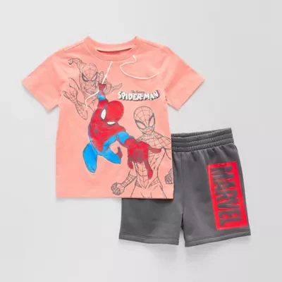 Happy Threads Toddler Boys 2-pc. Spiderman Short Set