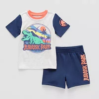 Happy Threads Toddler Boys 2-pc. Jurassic World Short Set