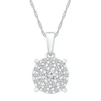 Womens / CT. T.W. Natural White Diamond 10K White Gold Round Pendant Necklace