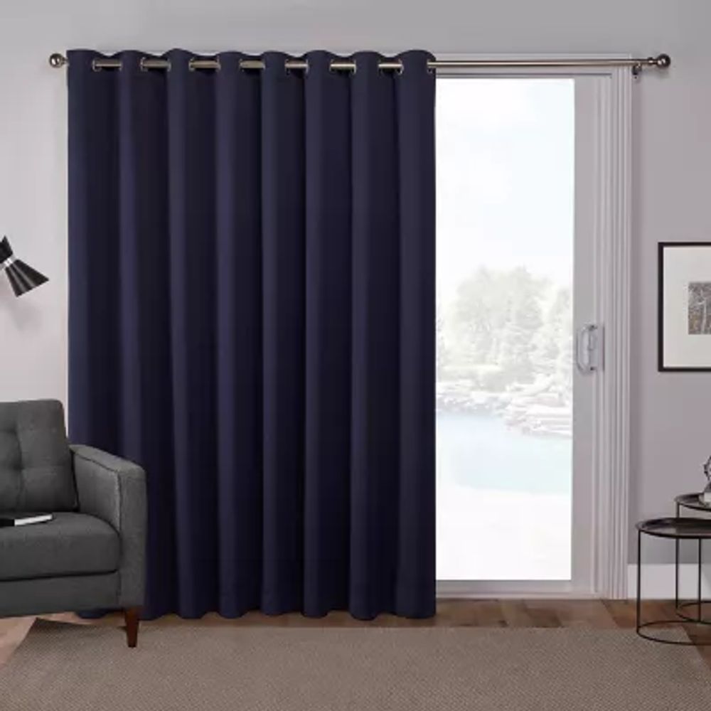 Exclusive Home Curtains Sateen Patio Energy Saving Blackout Grommet Top Single Door Curtain