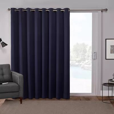 Exclusive Home Curtains Sateen Patio Energy Saving Blackout Grommet Top Single Door Curtain