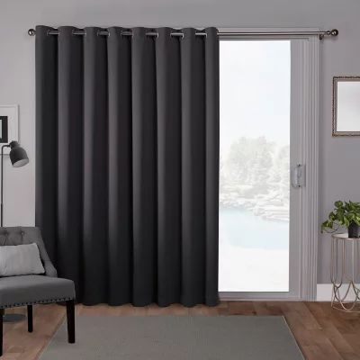 Exclusive Home Curtains Sateen Patio Energy Saving Blackout Grommet Top Single Door Curtain