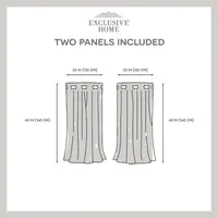 Exclusive Home Curtains Academy Grommet Top Energy Saving 100% Blackout Set of 2 Curtain Panel