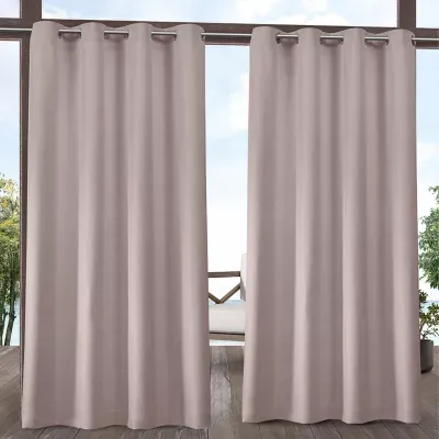 Exclusive Home Curtains Biscayne Light-Filtering Grommet Top Set of 2 Outdoor Curtain Panel