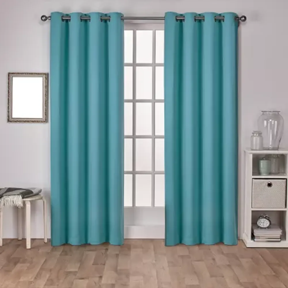 Exclusive Home Curtains Sateen Grommet Top Blackout Set of 2 Curtain Panels